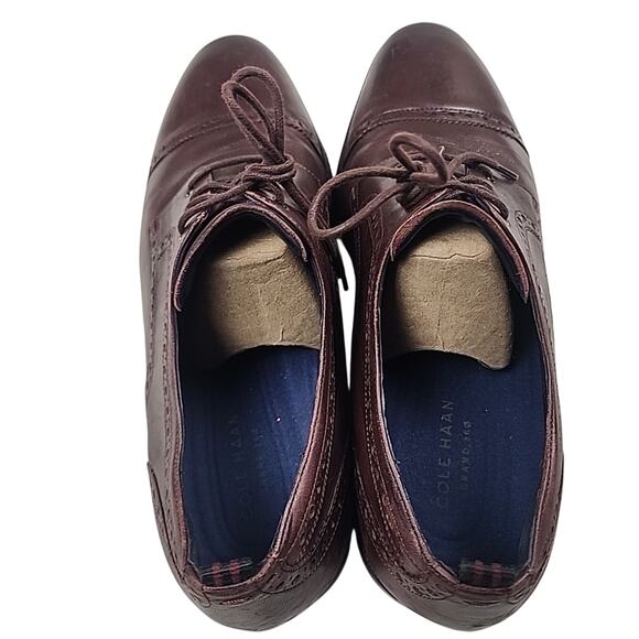 Cole Haan Grand.OS 360 Cap Toe Brown Leather Oxford Shoes Men's Size 10.5 - Picture 2 of 9